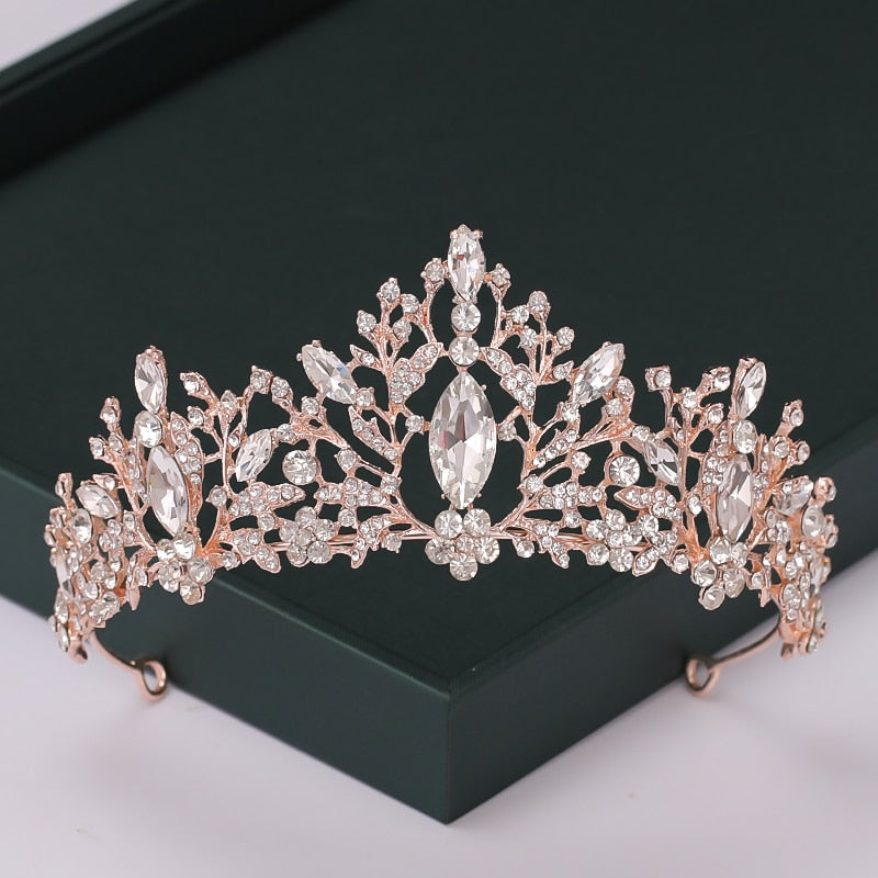 
                      
                        Trendy Rose Gold Crystal Tiaras Crowns Princess Party Hair Accessory
                      
                    