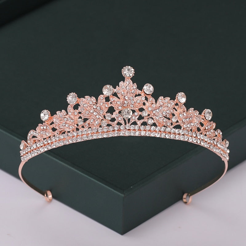 
                      
                        Trendy Rose Gold Crystal Tiaras Crowns Princess Party Hair Accessory
                      
                    