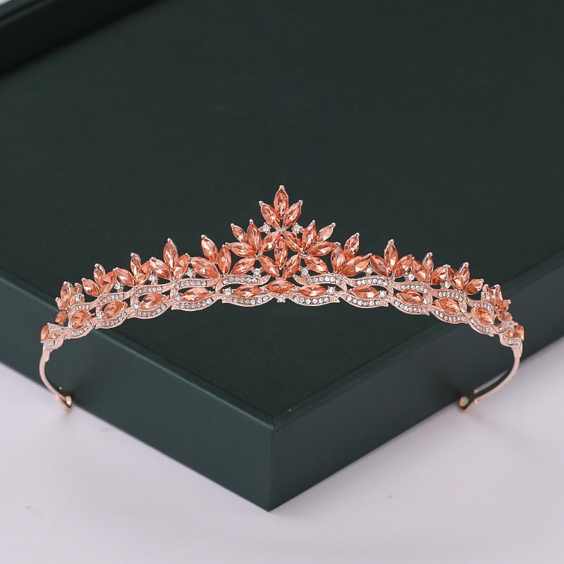 
                      
                        Trendy Rose Gold Crystal Tiaras Crowns Princess Party Hair Accessory
                      
                    