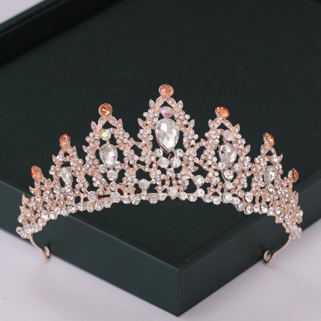 
                      
                        Trendy Rose Gold Crystal Tiaras Crowns Princess Party Hair Accessory
                      
                    