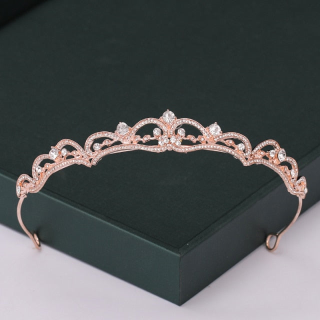 
                      
                        Trendy Rose Gold Crystal Tiaras Crowns Princess Party Hair Accessory
                      
                    