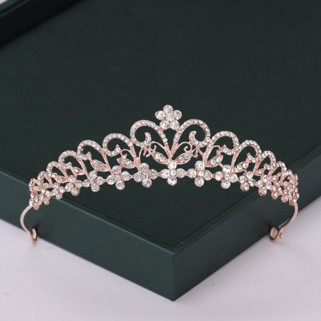 
                      
                        Trendy Rose Gold Crystal Tiaras Crowns Princess Party Hair Accessory
                      
                    