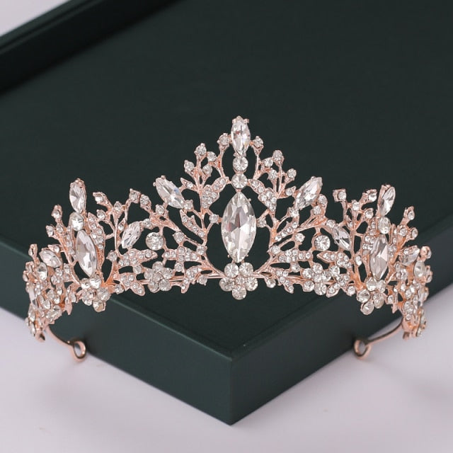 
                      
                        Trendy Rose Gold Crystal Tiaras Crowns Princess Party Hair Accessory
                      
                    