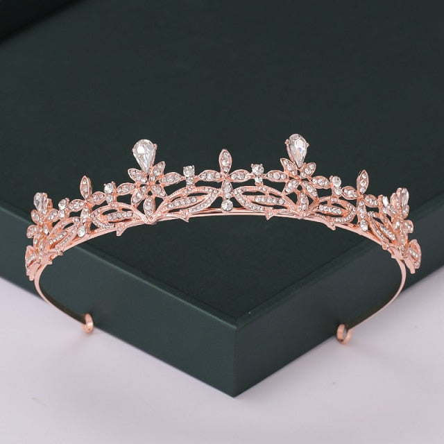 
                      
                        Trendy Rose Gold Crystal Tiaras Crowns Princess Party Hair Accessory
                      
                    