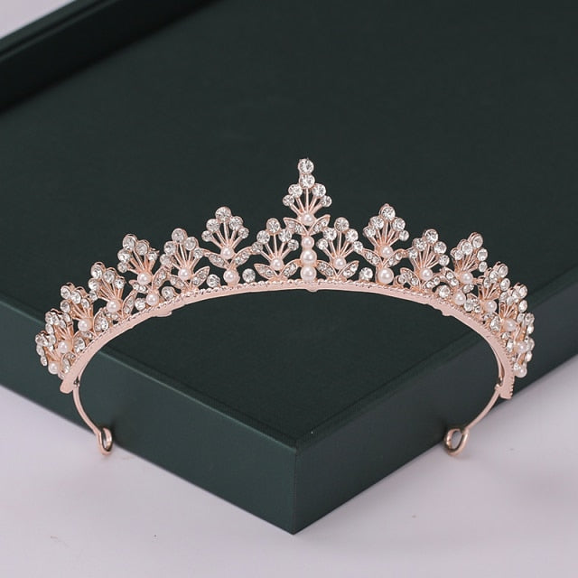
                      
                        Trendy Rose Gold Crystal Tiaras Crowns Princess Party Hair Accessory
                      
                    