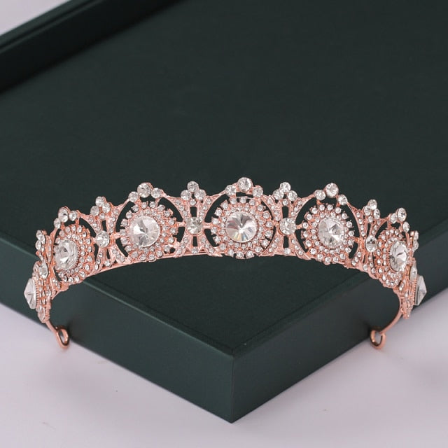 
                      
                        Trendy Rose Gold Crystal Tiaras Crowns Princess Party Hair Accessory
                      
                    