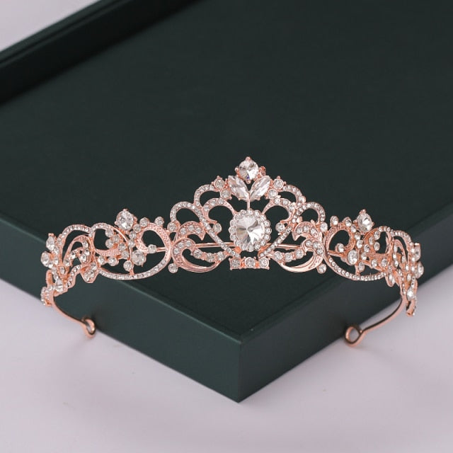 
                      
                        Trendy Rose Gold Crystal Tiaras Crowns Princess Party Hair Accessory
                      
                    