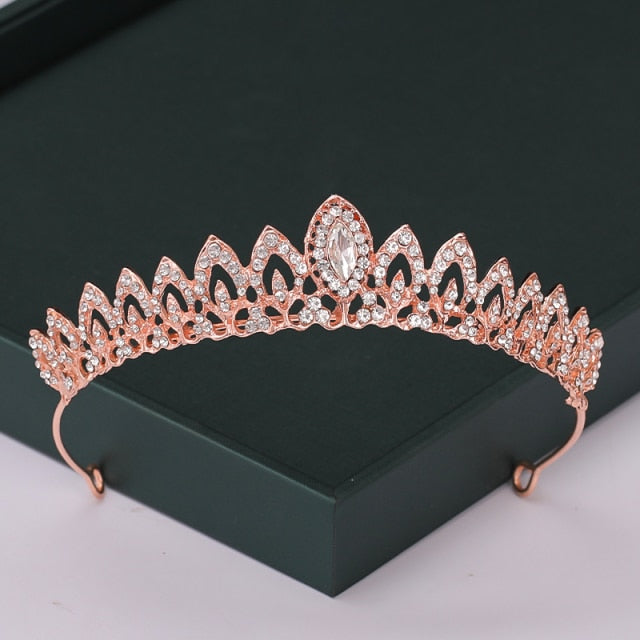 
                      
                        Trendy Rose Gold Crystal Tiaras Crowns Princess Party Hair Accessory
                      
                    