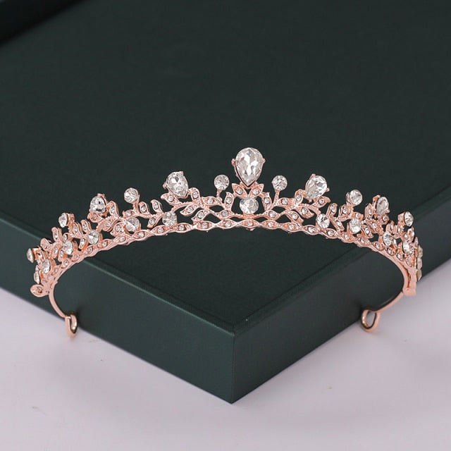 
                      
                        Trendy Rose Gold Crystal Tiaras Crowns Princess Party Hair Accessory
                      
                    