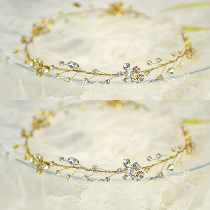 Tiara Crystal Bridal Wedding Crown Headdress Headband White Wedding Hair Accessory - TulleLux Bridal Crowns &  Accessories 