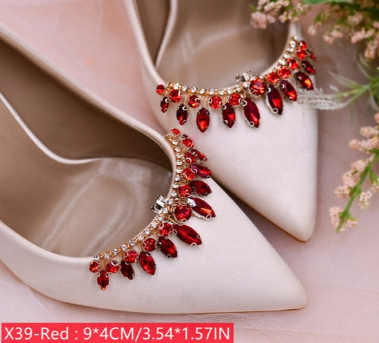 Bridal Shoe Buckles Crystal Rhinestones Shoes Accessories Bow Shoe