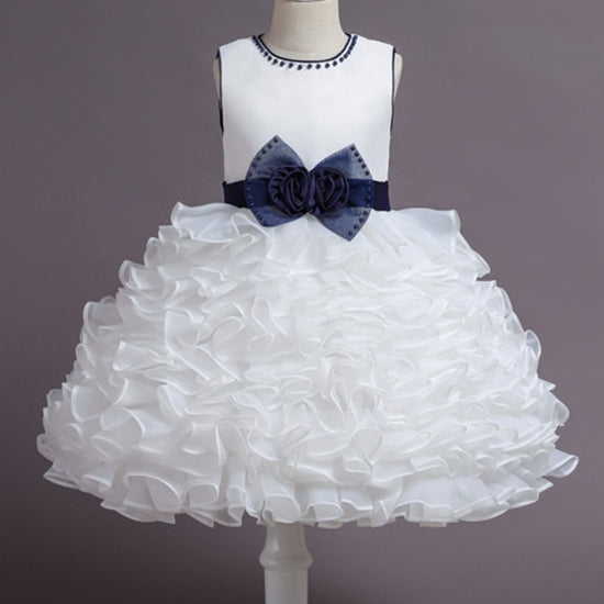 Golden Thread Embroidery Girls Holiday Princess Party Dress - TulleLux Bridal Crowns &  Accessories 