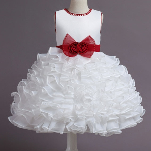 Golden Thread Embroidery Girls Holiday Princess Party Dress - TulleLux Bridal Crowns &  Accessories 