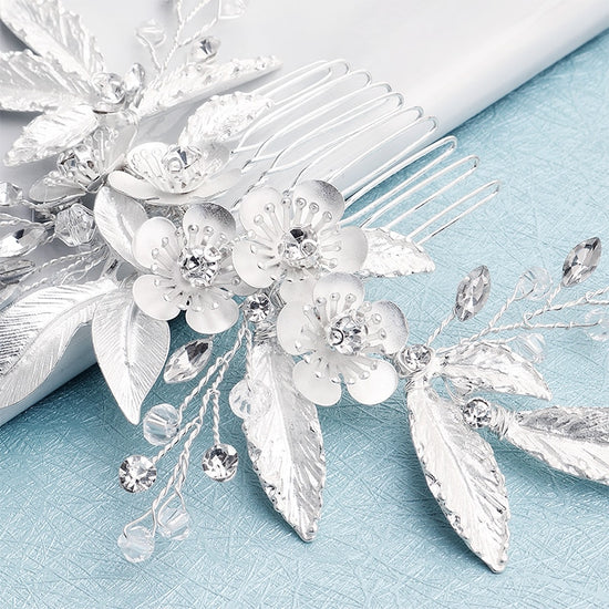 Crystal Flower Hair Comb Bridal Wedding Day Accessory - TulleLux Bridal Crowns &  Accessories 