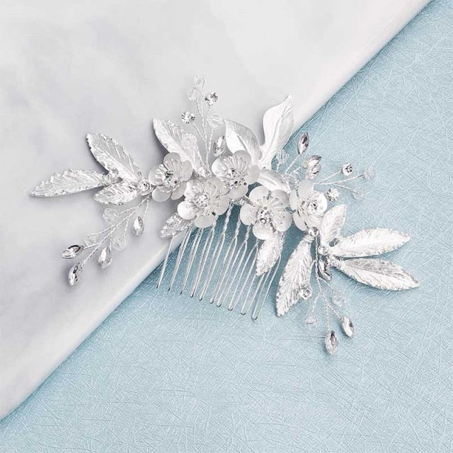 Crystal Flower Hair Comb Bridal Wedding Day Accessory - TulleLux Bridal Crowns &  Accessories 