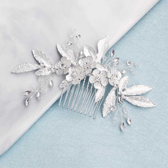Crystal Flower Hair Comb Bridal Wedding Day Accessory - TulleLux Bridal Crowns &  Accessories 