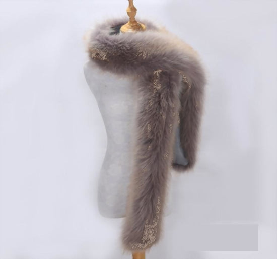 Faux Fox Fur Long  Formal Shoulder Wrap In Many Colors - TulleLux Bridal Crowns &  Accessories 