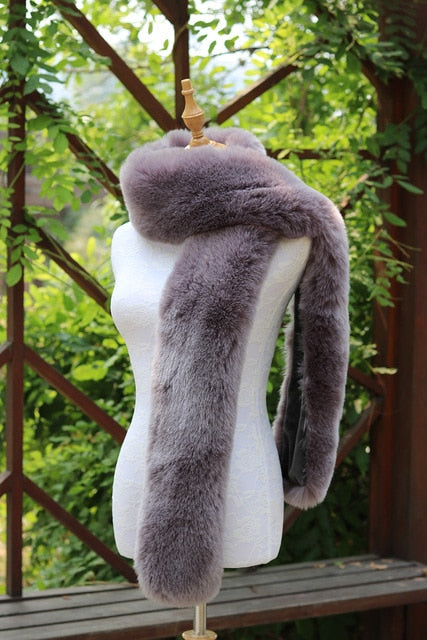 Load image into Gallery viewer, Faux Fox Fur Long  Formal Shoulder Wrap In Many Colors - TulleLux Bridal Crowns &amp;amp;  Accessories 
