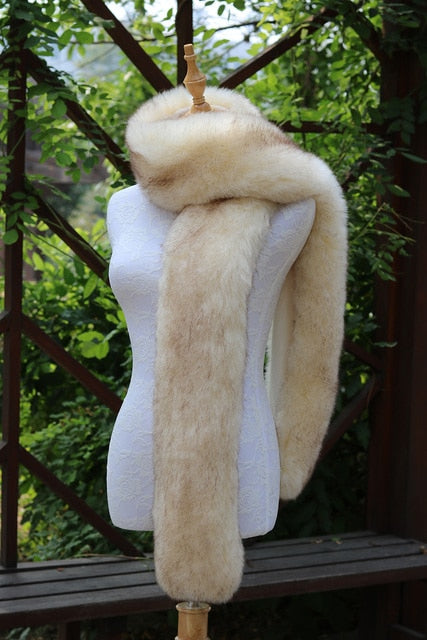 
                      
                        Faux Fox Fur Long  Formal Shoulder Wrap In Many Colors - TulleLux Bridal Crowns &  Accessories 
                      
                    