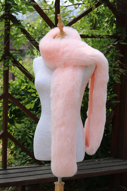 
                      
                        Faux Fox Fur Long  Formal Shoulder Wrap In Many Colors - TulleLux Bridal Crowns &  Accessories 
                      
                    