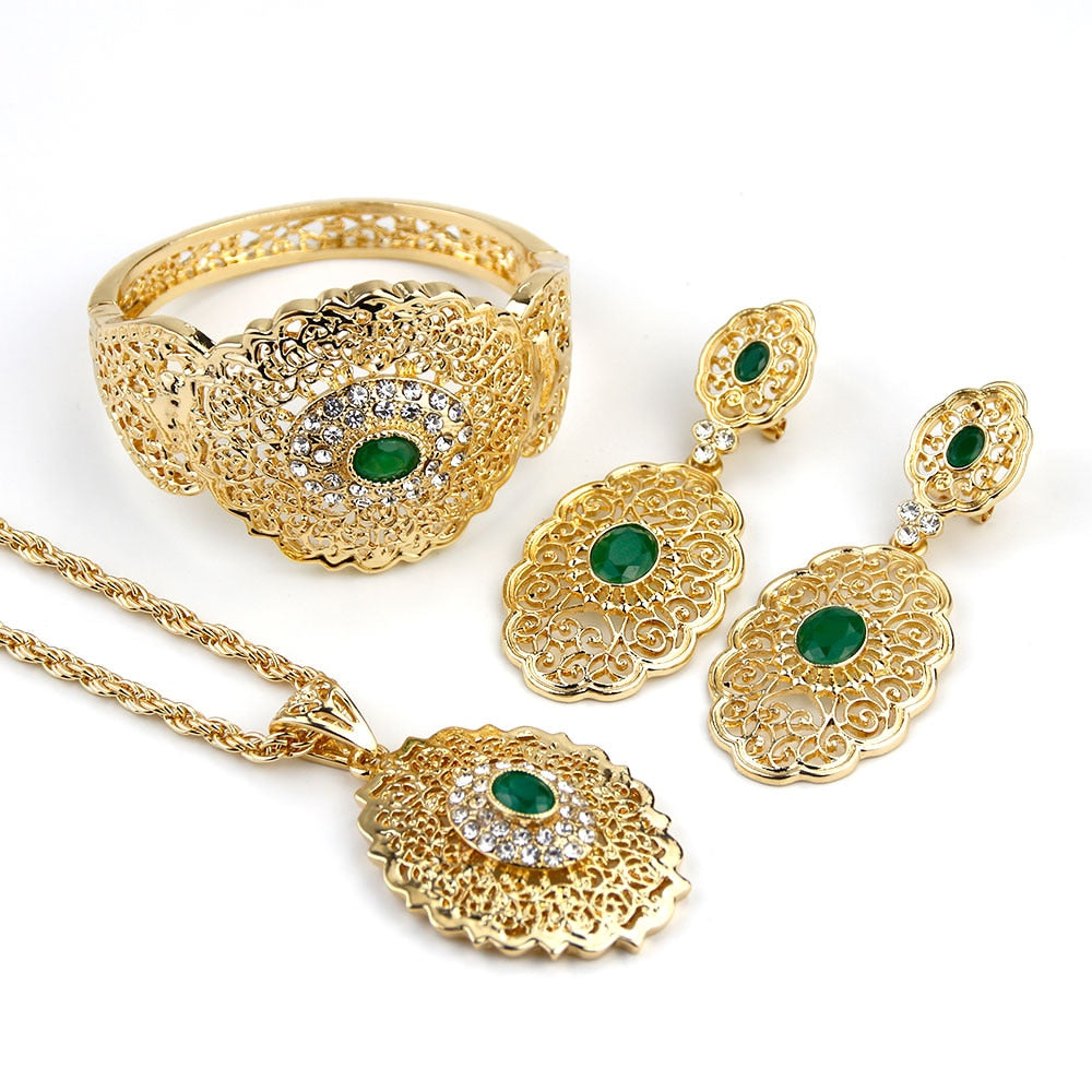 LOVELY DESIGNER RAM PARIVAR NECKLACE SET WITH SCREW BACK EARRINGS UC-N –  Urshi Collections