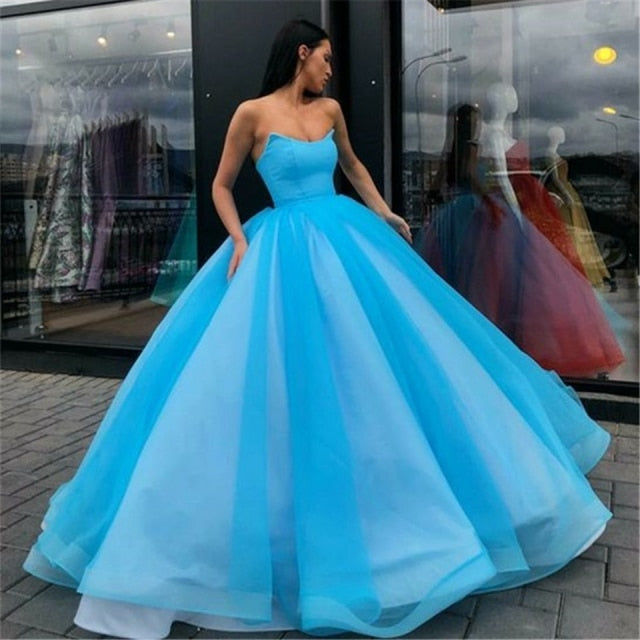 Tulle Sweetheart A-Line Evening Party Ball Gown in Custom Colors