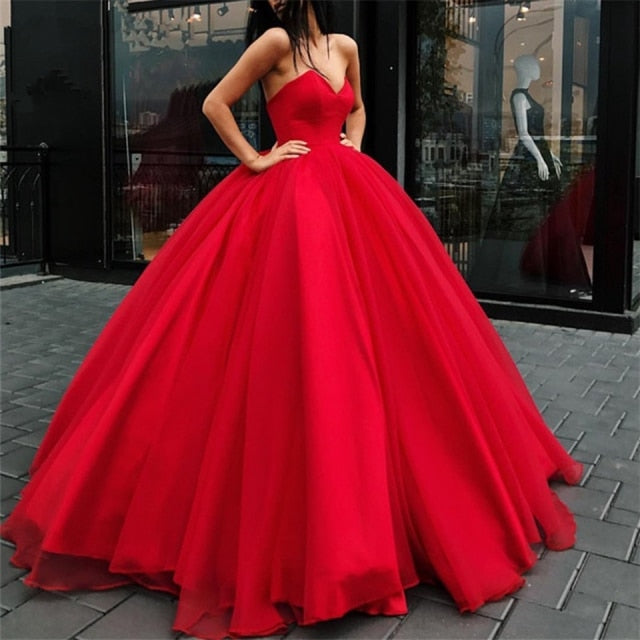 Tulle Sweetheart A-Line Evening Party Ball Gown in Custom Colors