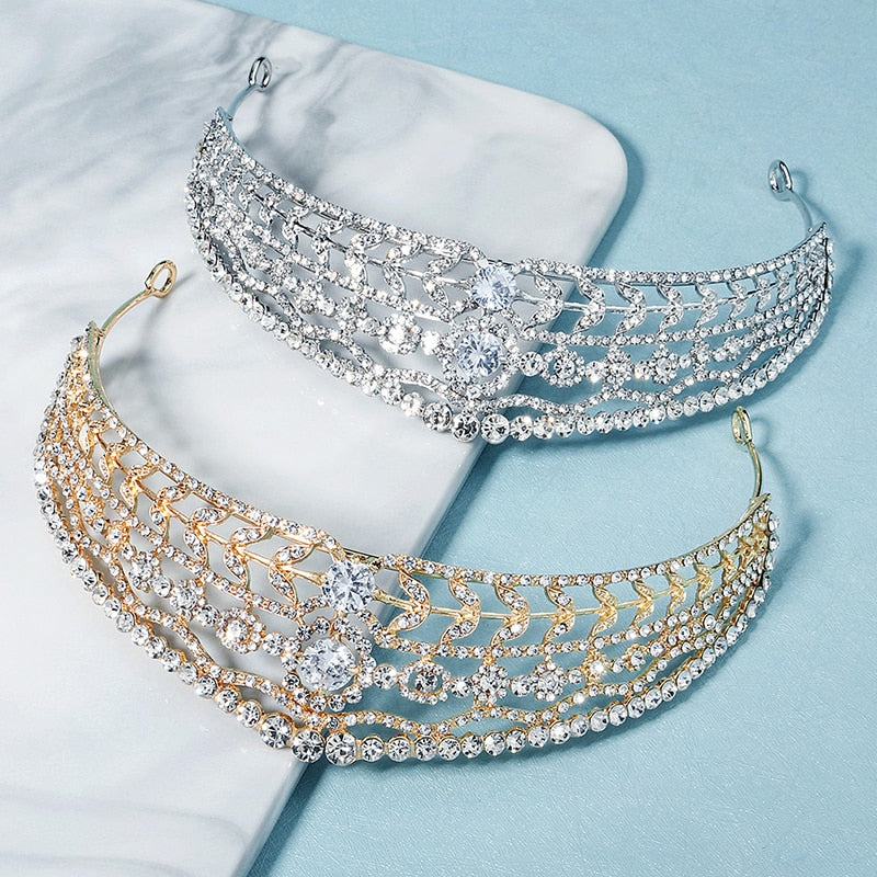 
                      
                        Silver or Gold Color Crystal Rhinestone Tiara Crowns
                      
                    