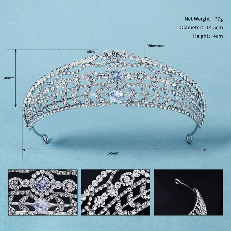 
                      
                        Silver or Gold Color Crystal Rhinestone Tiara Crowns
                      
                    