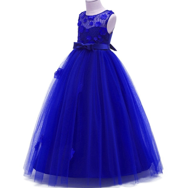 Girls Embroidery Flower Princess Party Dress - TulleLux Bridal Crowns &  Accessories 