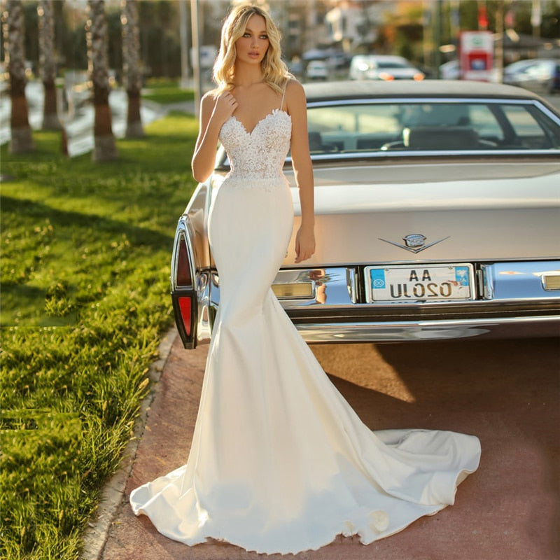 
                      
                        Lace Appliques Boho  Beach Bridal Mermaid Wedding  Dress Vestidos De Noiva - TulleLux Bridal Crowns &  Accessories 
                      
                    