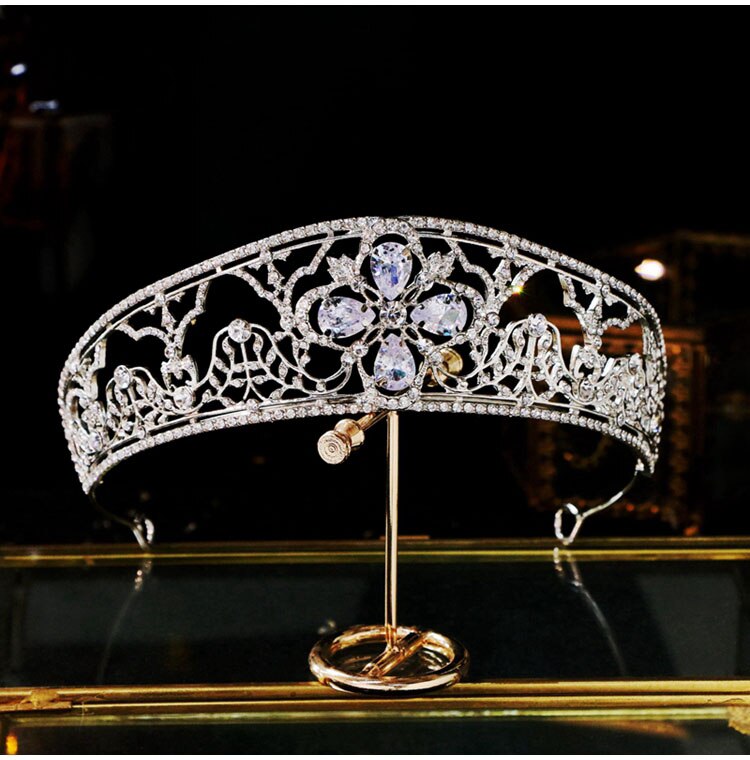 Crystal Flower Bridal Wedding Tiara Headband - TulleLux Bridal Crowns &  Accessories 
