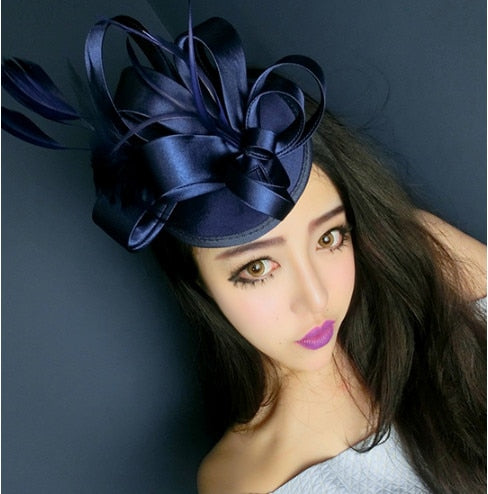 Fashion Ladies Royal Fascinator Bridal Feather - TulleLux Bridal Crowns &  Accessories 