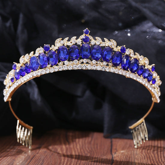 Colorful Crystal Bridal Wedding Pageant Princess Tiara Crown in Four Colors