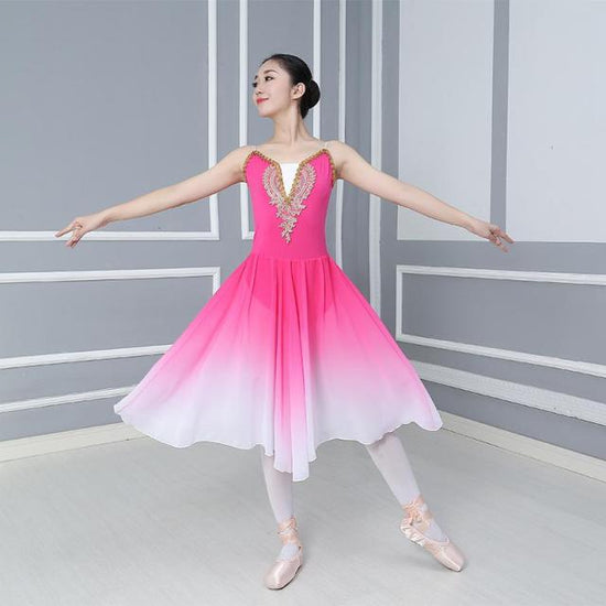 Young Ladies Practice Modern Dance Costume Chiffon Ballet Dress