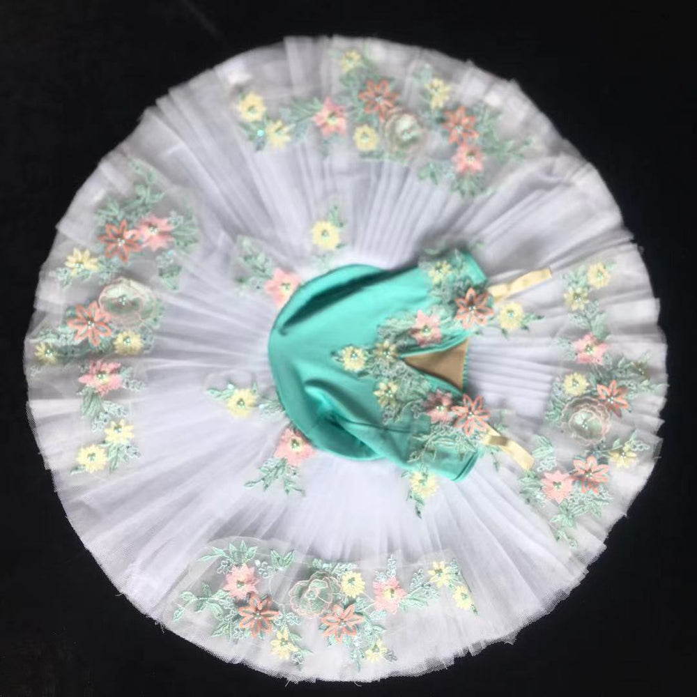 
                      
                        Ballerina Flower Embroidery Girls Tutu Performance Dance Costume
                      
                    