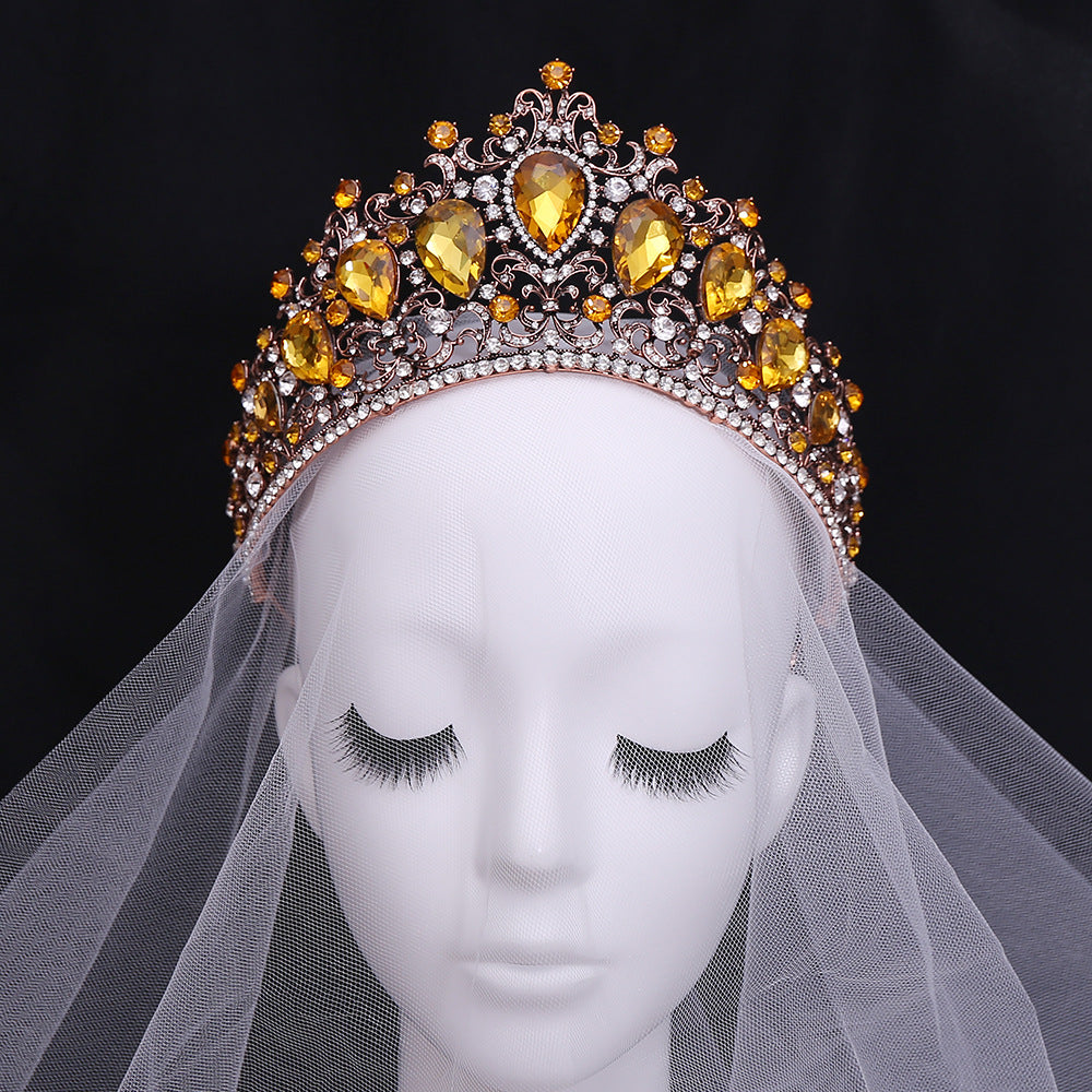 Load image into Gallery viewer, Classical Antiqued Metal Crystal Bridal Wedding Party Pageant Tiara Crown

