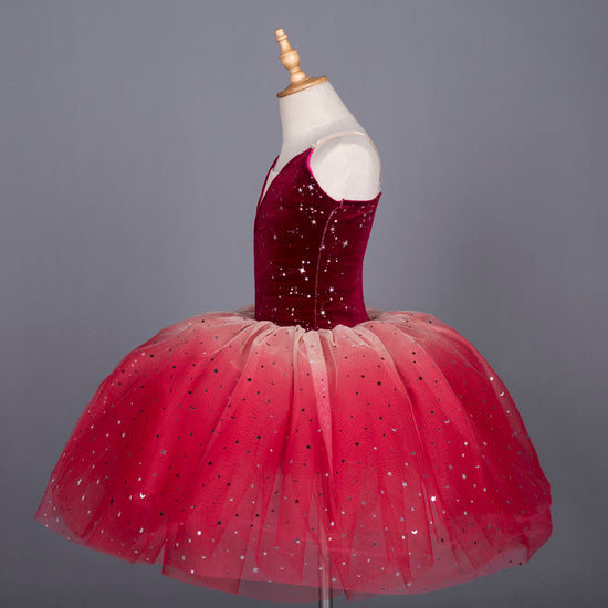 Red Purple Ballet Dress Girls Ballet Tutu Skirt Leotard