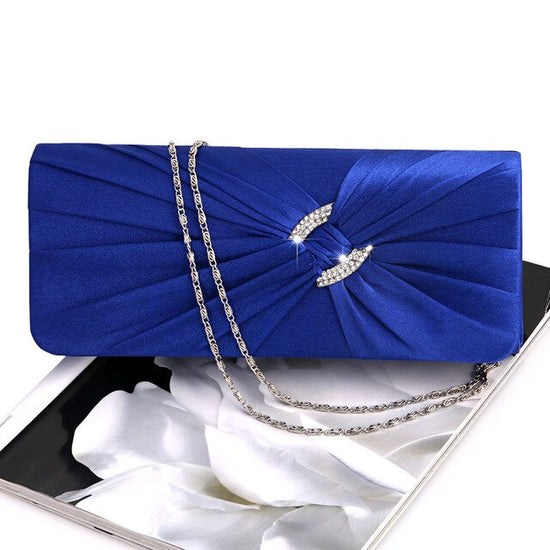 Envelope Wristlet Clutch Crossbody Bag with Chain Strap (Royal