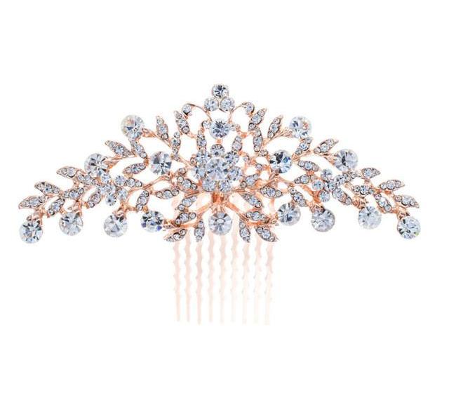
                      
                        Clear Rhinestone Crystals Wedding Bride Bridal Floral Hair Comb Head Pieces Accessories - TulleLux Bridal Crowns &  Accessories 
                      
                    