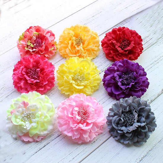 Fabric Peony Flower Wedding Party Hair Accessory - TulleLux Bridal Crowns &  Accessories 