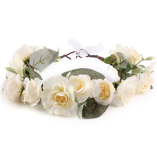 Bohemia Flower Crown Wedding Wreath Bridal Headband Princess Hair Band Accessories - TulleLux Bridal Crowns &  Accessories 