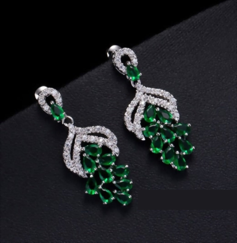 
                      
                        Micro Pave AAA+ Cubic Zircon Drop Flower Shaped Earrings
                      
                    