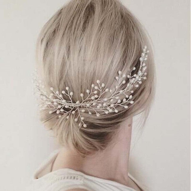 Load image into Gallery viewer, Freshwater Pearls Hair Comb Bridal Accessories Wedding - TulleLux Bridal Crowns &amp;amp;  Accessories 
