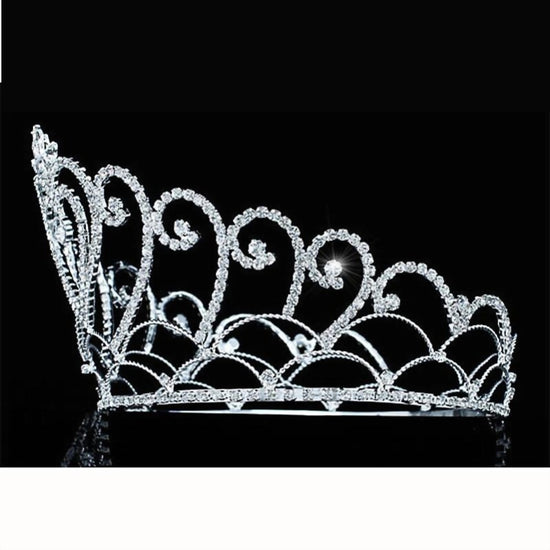 Load image into Gallery viewer, Peacock Star Heart Pageant Beauty Contest Tall 4.75 &amp;quot; / 12 cm Full Circle Round Crystal Tiara Crown
