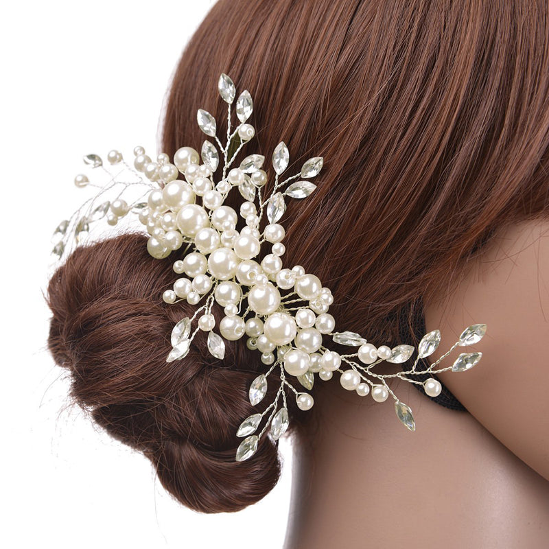 
                      
                        Wedding Hair Accessories Clips Romantic Crystal Pearl Flower Hair Pin Rhinestone Tiara Bridal Crown Hair Pins Bride Hair Jewelry - TulleLux Bridal Crowns &  Accessories 
                      
                    