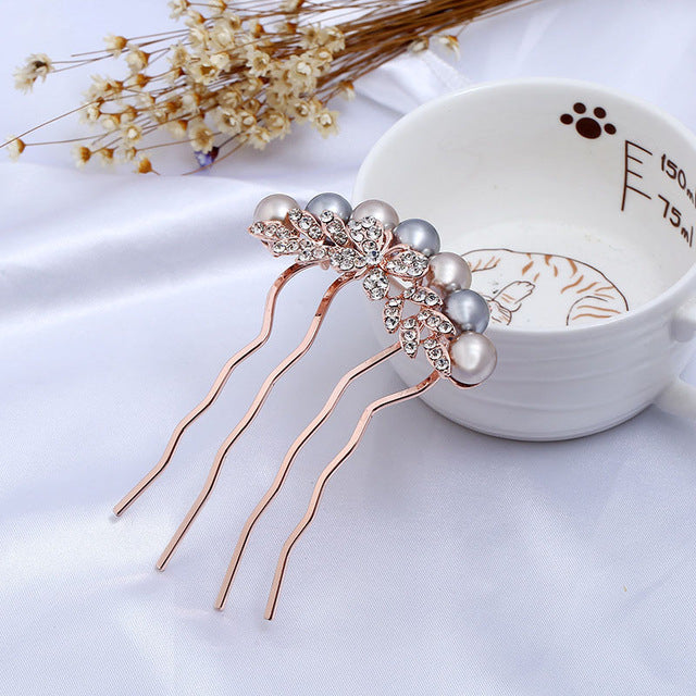 Rose Gold Wedding Hair Combs Full Crystal Butterfly  Wedding Bridal Hair Jewelry Accessories - TulleLux Bridal Crowns &  Accessories 
