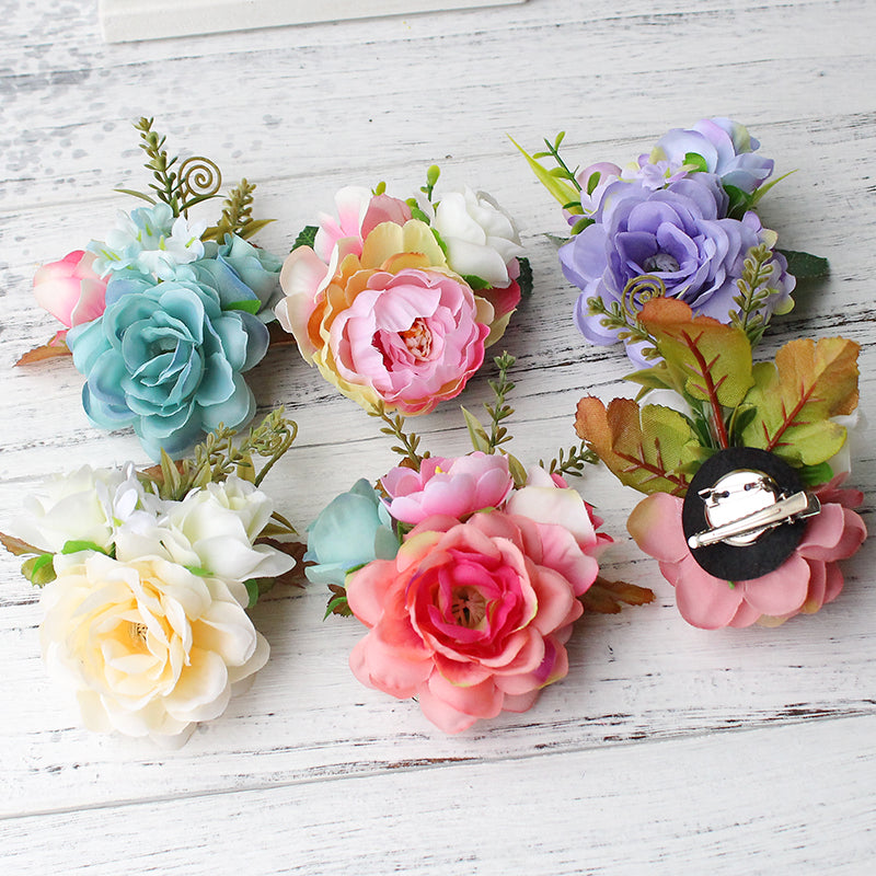 Rose Bridal Flower Hair Clip Wedding Decoration Hair Accessory - TulleLux Bridal Crowns &  Accessories 