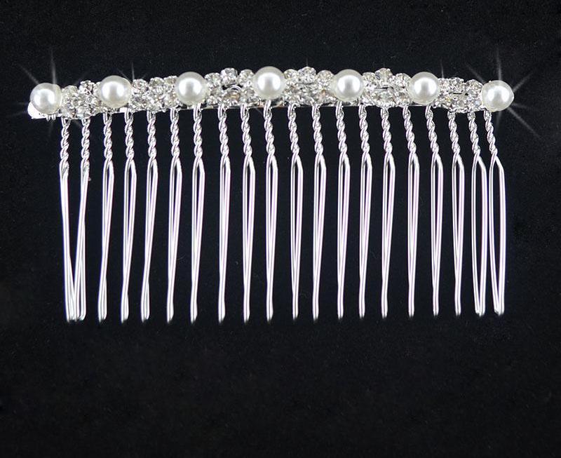 Gold Silver Color Hair Combs Bridal Pearl Crystal Bridesmaid  Wedding - TulleLux Bridal Crowns &  Accessories 