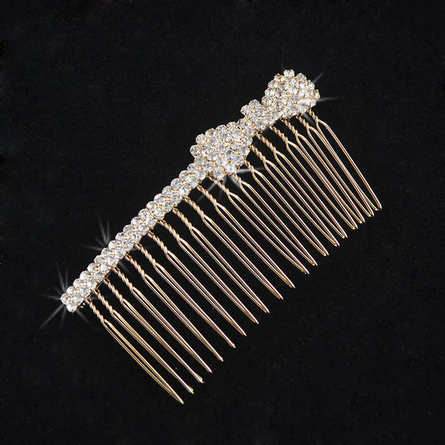 Load image into Gallery viewer, Gold Silver Color Hair Combs Bridal Pearl Crystal Bridesmaid  Wedding - TulleLux Bridal Crowns &amp;amp;  Accessories 
